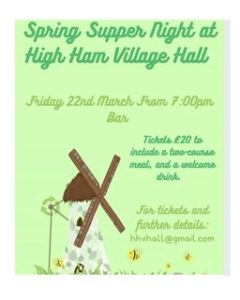 Spring Supper Night High Ham Village Hall