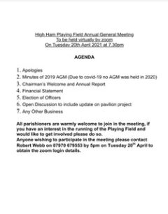 AGM HIGH HAM PLAYING FIELD