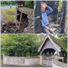 High Ham Cemetery entrance wall repaired