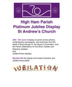 Jubilee Display – Parish photos, memories and memorabilia – how the parish celebrated Coronation and Jubilees