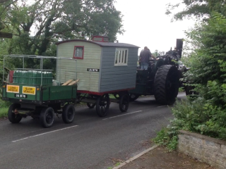 July 2017. Slow climb up Ham Hill to Steam Fair at Low Ham. The journey from Pedwell, across the moor, could be heard all the way!
